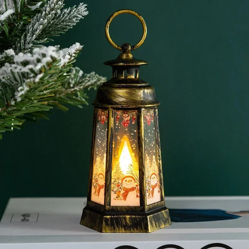 Lighted Christmas Snow Globe Lantern Battery Operated LED Night Light with Hook Christmas Tree Ornaments Gift Ideas