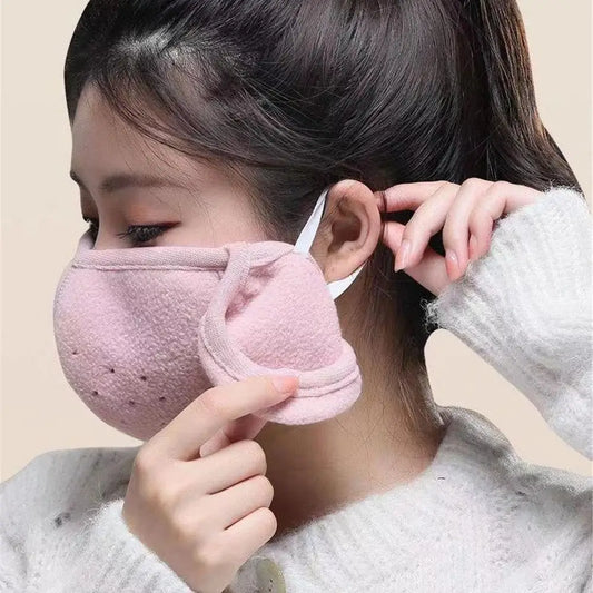 Winter Cycling Breathable Windproof Warm Masks Cold-proof Earmuffs Ear Warmer Fleece Mouth Cover