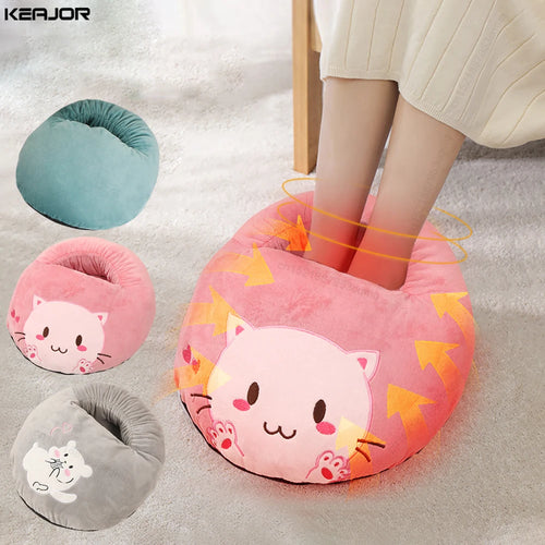 Foot Warmer Foots Heater USB Electric Foot Heating Pad Rechargeable Feet Warmer Heater Soft Plush Foot Warmer Heater for Home