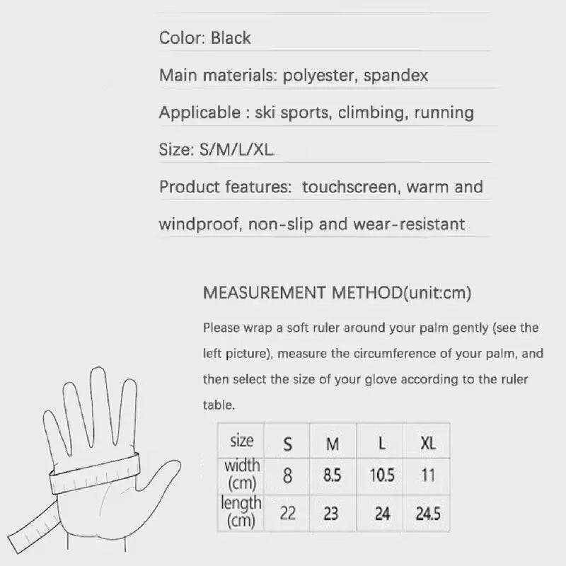 Winter Waterproof Men's Gloves Windproof Sports Fishing Touchscreen Driving Motorcycle Ski Non-slip Warm Cycling Women Gloves