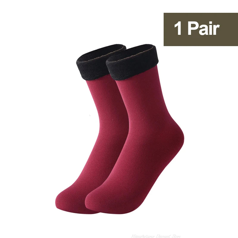 1/2/3/5/10Pairs Thermal Socks Women Winter Warm Thicken Fleece Short Socks Cashmere Wool Socks Snow Velvet Boots Home Floor Wear