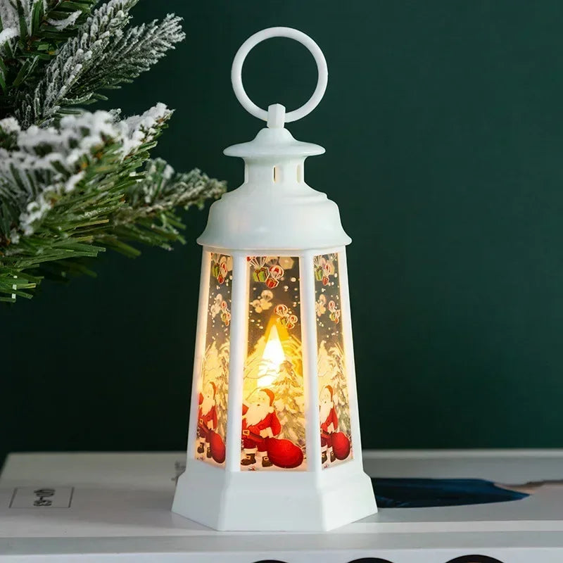 Lighted Christmas Snow Globe Lantern Battery Operated LED Night Light with Hook Christmas Tree Ornaments Gift Ideas