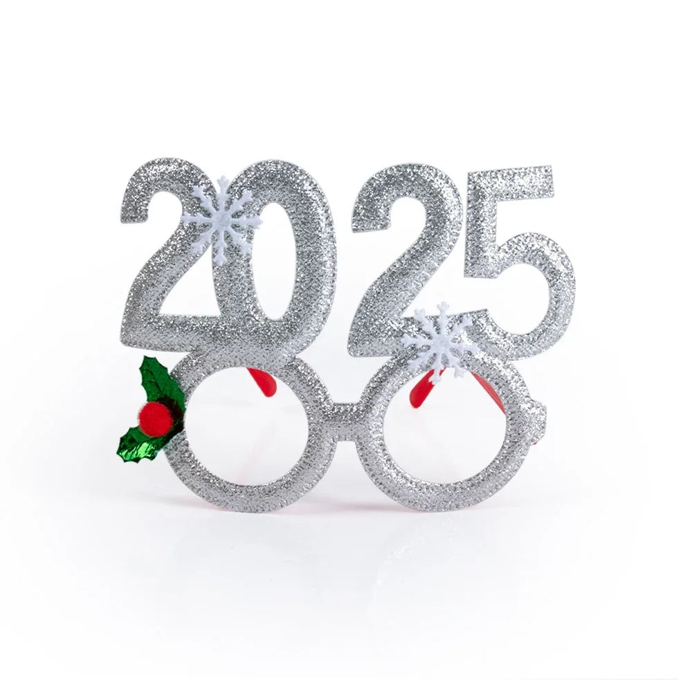 2025 New Year Glasses Happy New Year Party Photo booth Prop Christmas Ornaments kids Navidad Gifts New Year Eve Party Decoration