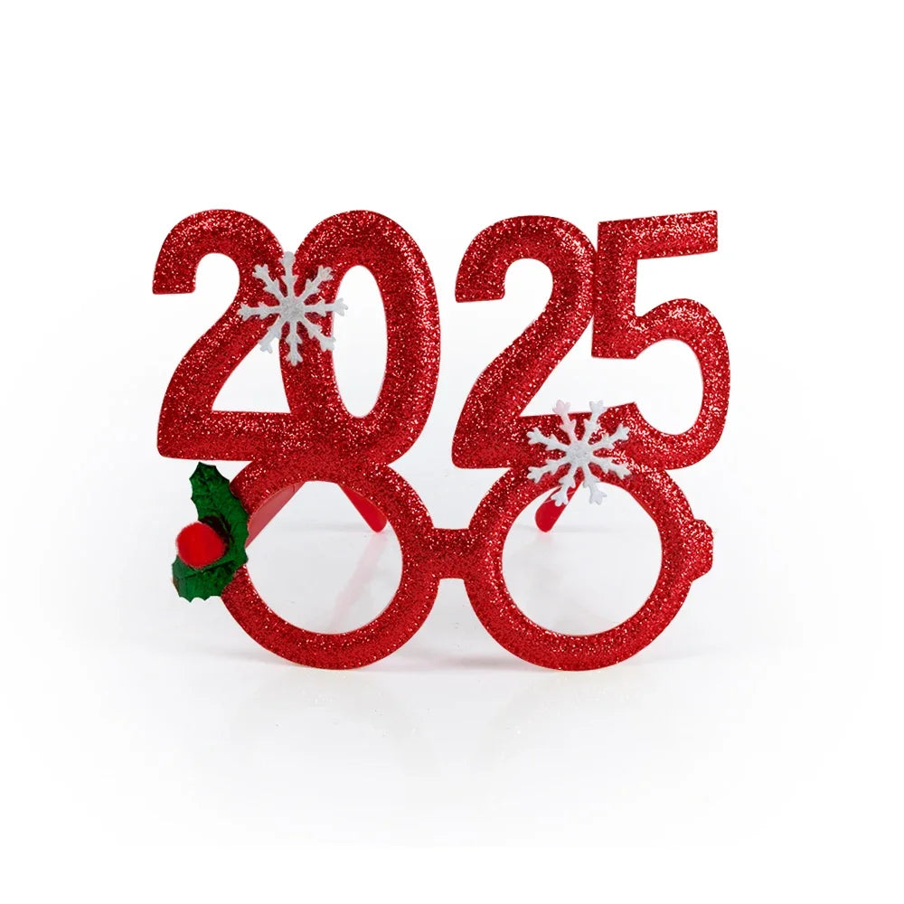 2025 New Year Glasses Happy New Year Party Photo booth Prop Christmas Ornaments kids Navidad Gifts New Year Eve Party Decoration