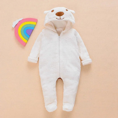 Newborn Baby Boy Girl Kids Bear Hooded Romper Jumpsuit Bodysuit Clothes Outfits Long Sleeve Playsuit Toddler One Piece Outfit