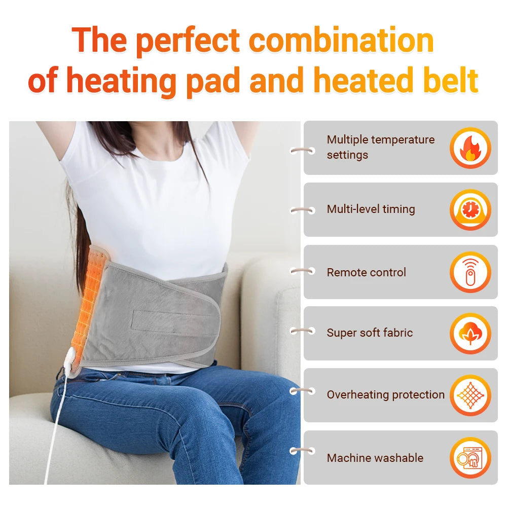 Electric Heating Pad Warm Physiotherapy Thermal Blanket Office Home Temperature Control Waist Belt Warming Back Hand Leg Abdomen