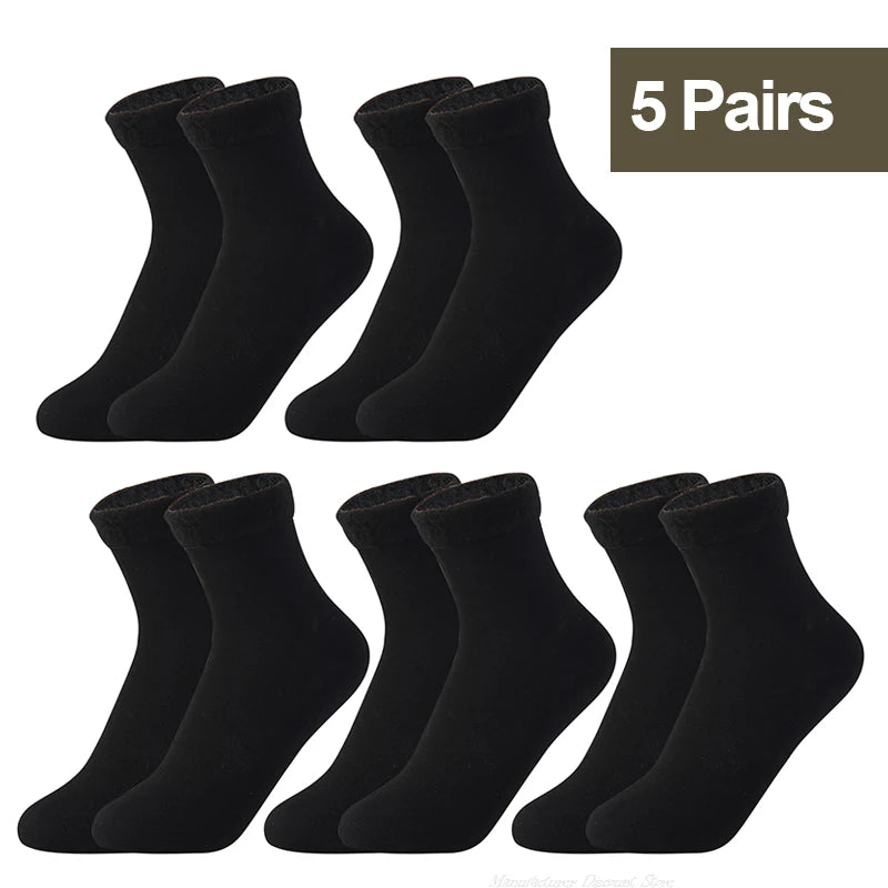 1/2/3/5/10Pairs Thermal Socks Women Winter Warm Thicken Fleece Short Socks Cashmere Wool Socks Snow Velvet Boots Home Floor Wear