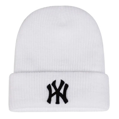 Unisex WY Letter Embroidery Beanies Autumn Winter Warm Hat Hip Caps for Women Men