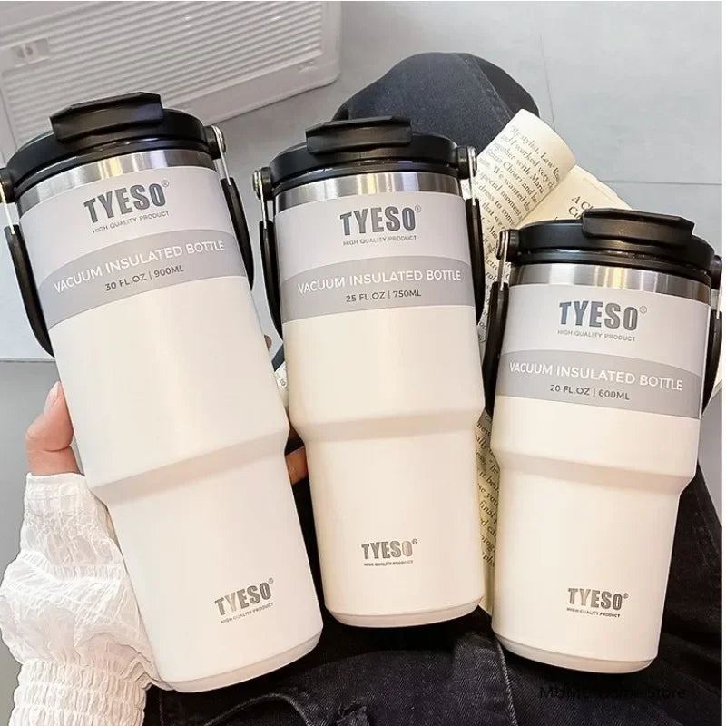 Tyeso Tumbler Coffee Cup Stainless Steel Vacuum Thermal Insulated Mug Large Capacity Double Drink Car Water Bottle Travel Mug