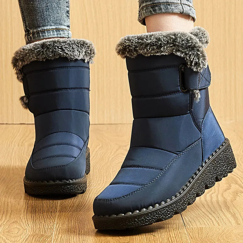 Women's Boots 2024 Trend Winter Shoes For Woman Winter Boots Ankle Low Heels Botas Mujer Waterproof Snow Boots With Fur Shoes