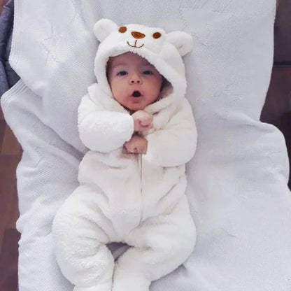 Newborn Baby Boy Girl Kids Bear Hooded Romper Jumpsuit Bodysuit Clothes Outfits Long Sleeve Playsuit Toddler One Piece Outfit