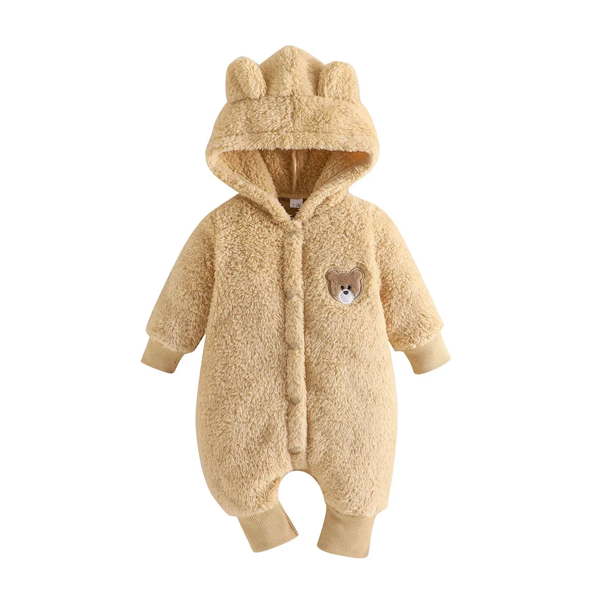 Newborn Baby Clothes 1 to 18 Months Cartoon Cute Bear Onesies For Baby Girl Boy Long Sleeve Hoodie Warm Winter Infant Romper