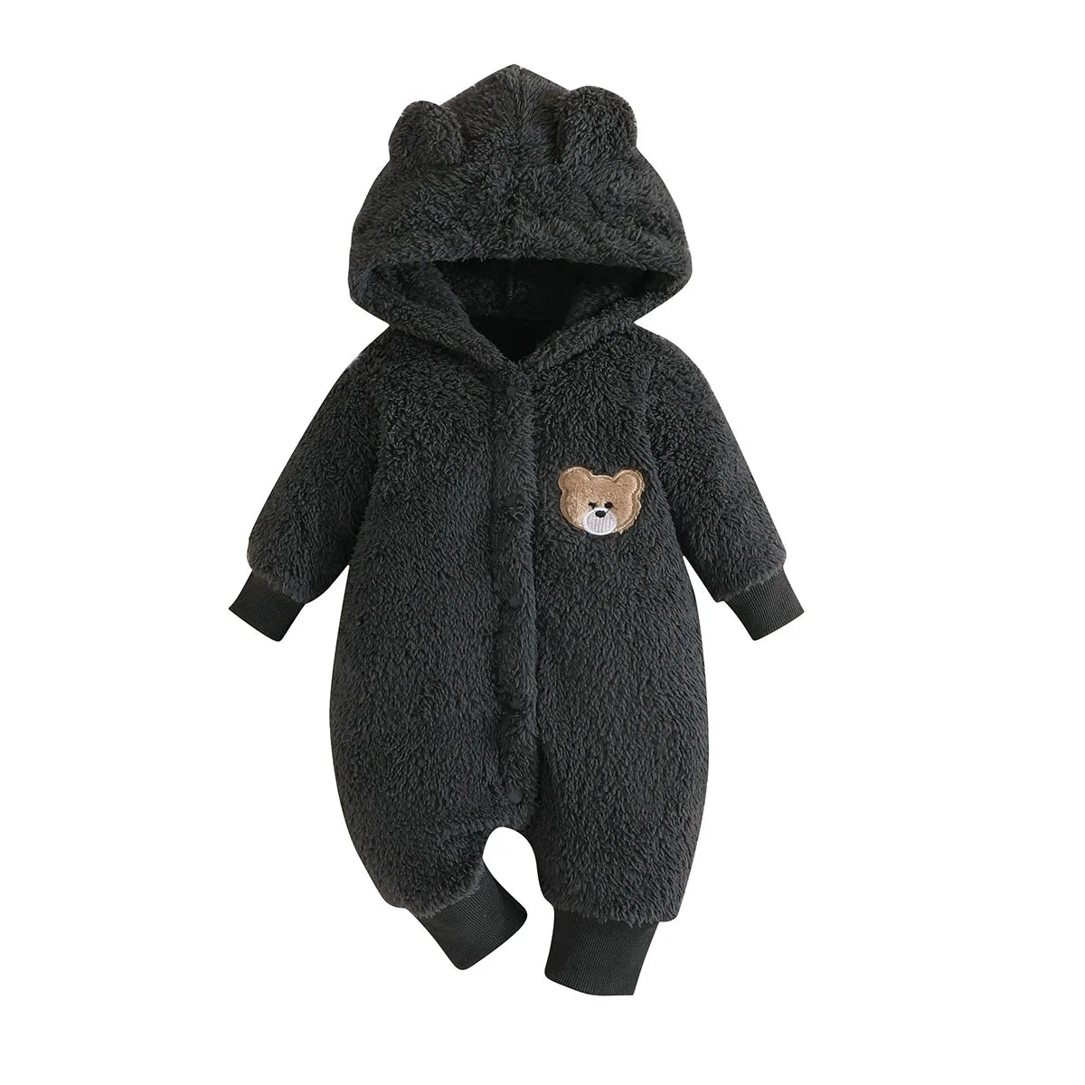 Newborn Baby Clothes 1 to 18 Months Cartoon Cute Bear Onesies For Baby Girl Boy Long Sleeve Hoodie Warm Winter Infant Romper