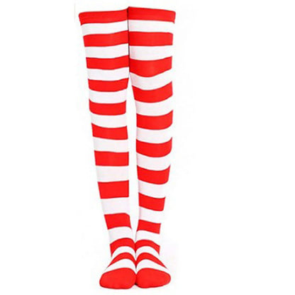 Color Striped Stockings Japanese Over Knee Socks Fashion Women Keep Warm Soks Sexy Slim Long Soks Black White Striped Hosiery