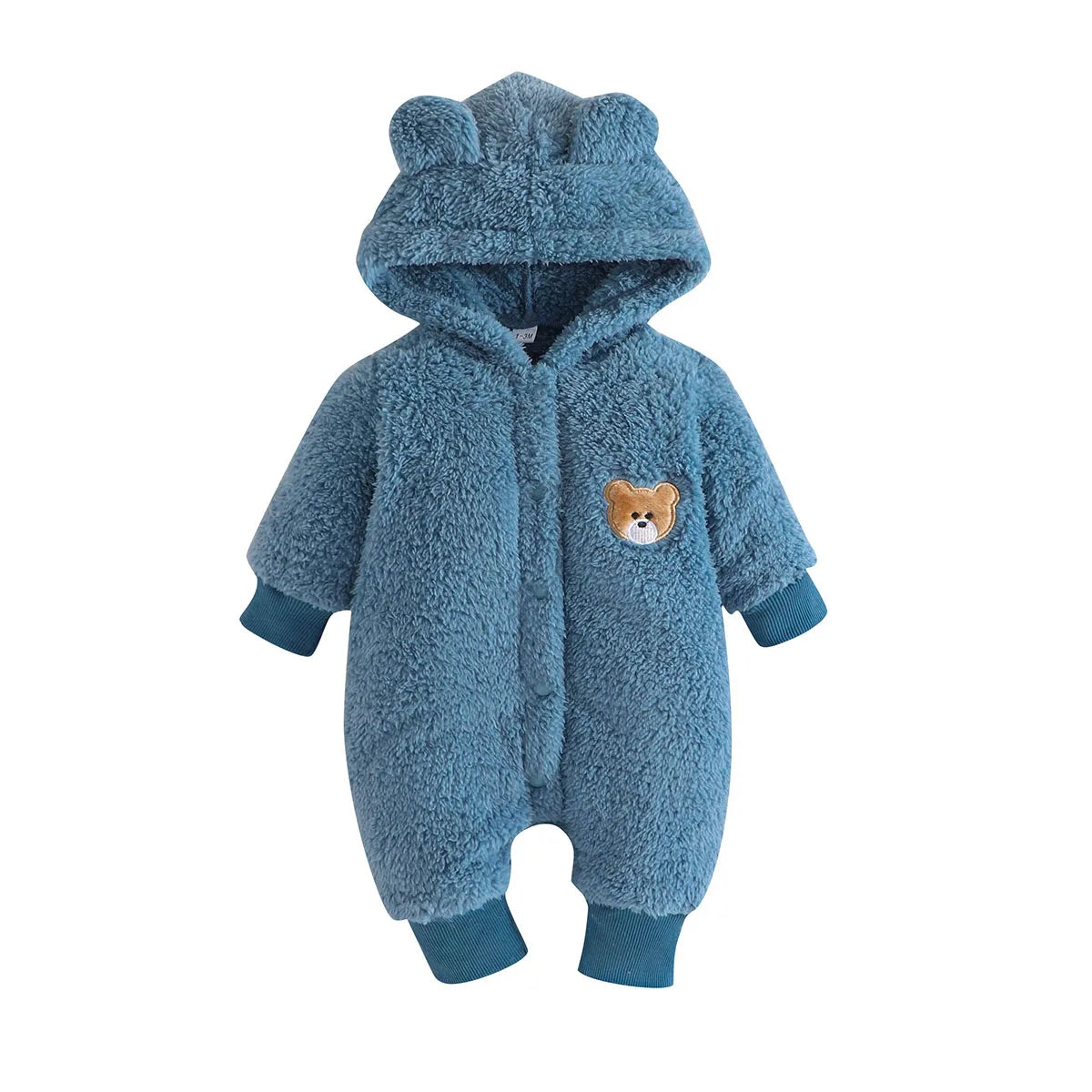 Newborn Baby Clothes 1 to 18 Months Cartoon Cute Bear Onesies For Baby Girl Boy Long Sleeve Hoodie Warm Winter Infant Romper