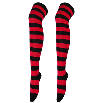 Color Striped Stockings Japanese Over Knee Socks Fashion Women Keep Warm Soks Sexy Slim Long Soks Black White Striped Hosiery