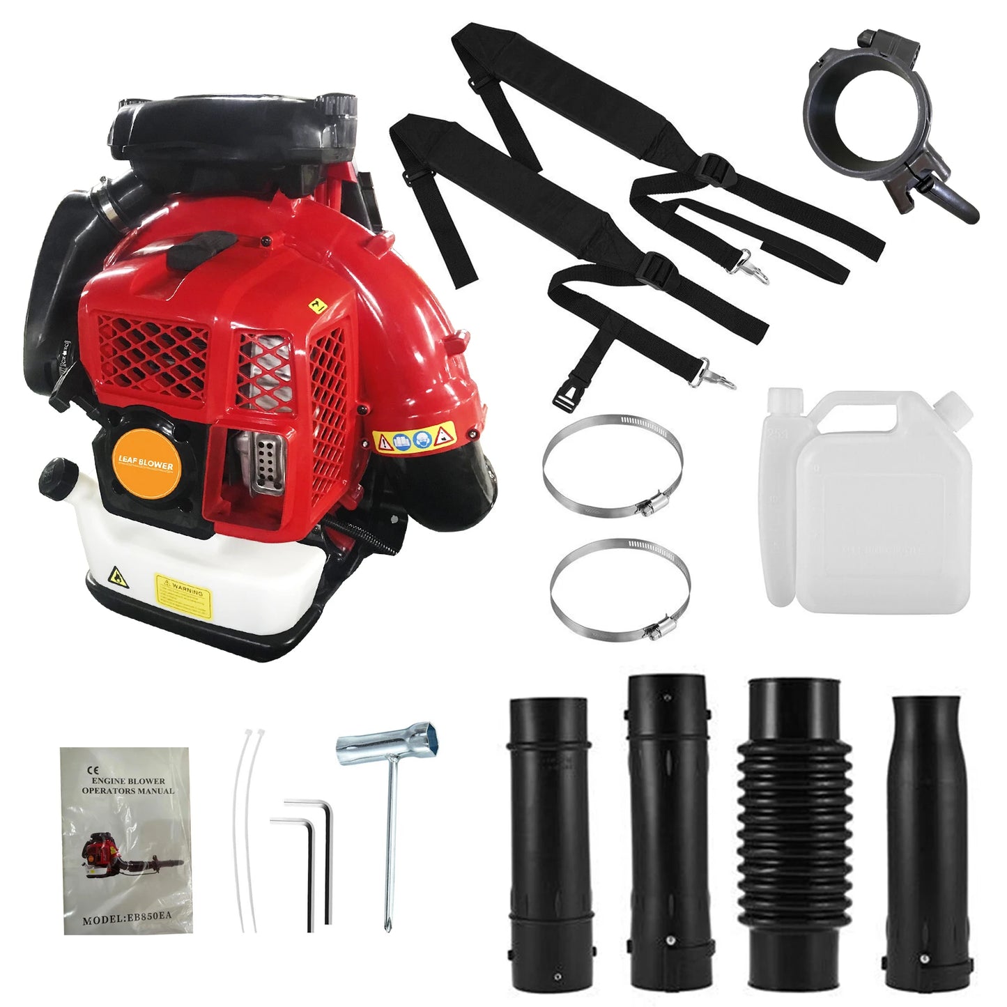 2-Stroke Engine 900CFM Air Volume 2.3L Tank Leaf Blower 80CC Gas Powered Backpack Snow Blower