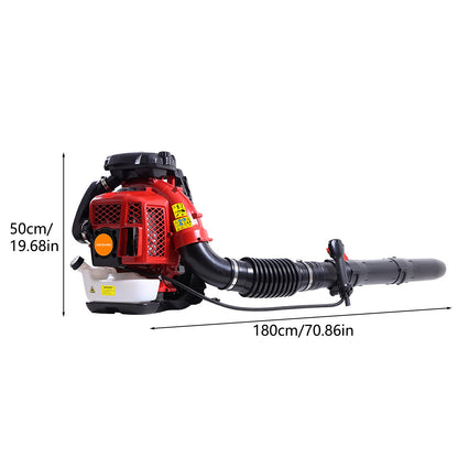 2-Stroke Engine 900CFM Air Volume 2.3L Tank Leaf Blower 80CC Gas Powered Backpack Snow Blower