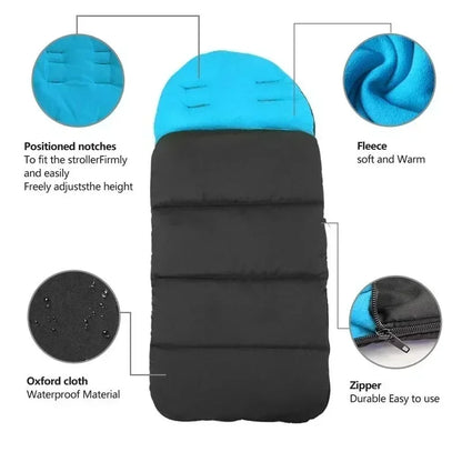 Thickened Warm Foot Cover for Baby Strollers Universal Child Car Cushion with Cotton for Autumn and Winter