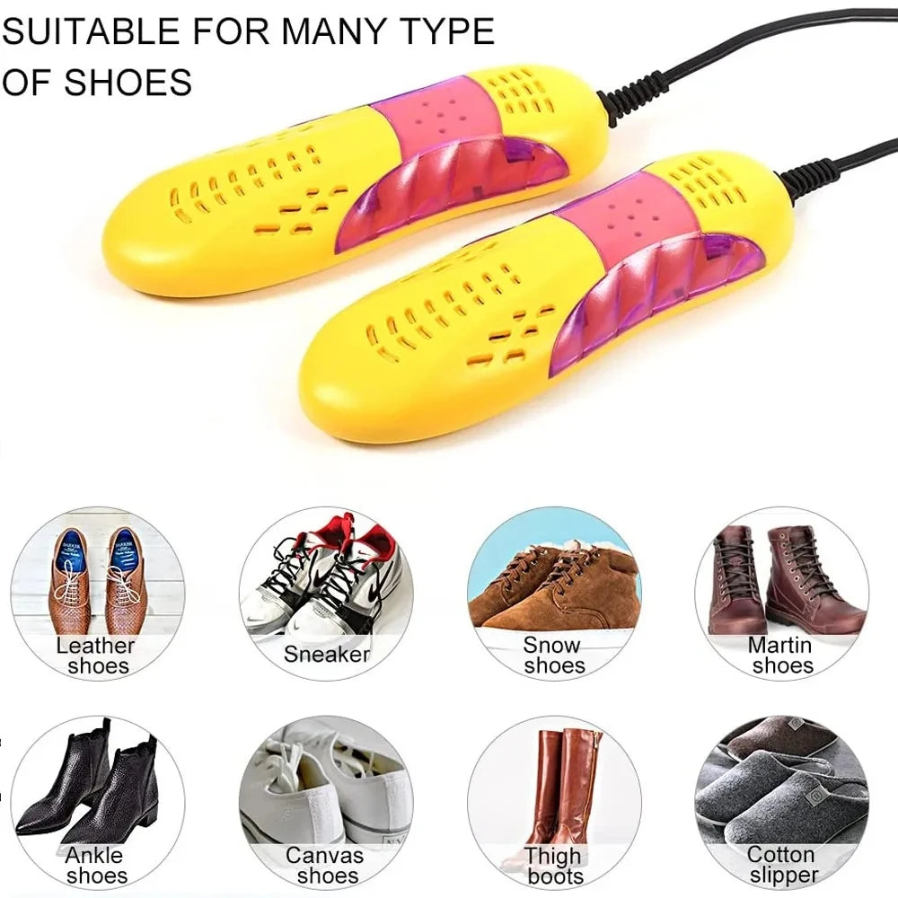 Electric Shoes Dryer Deodorizer with Heat Dehumidifier Device Foot Warmer Heater Eliminate Odor UV Shoe Drying Household