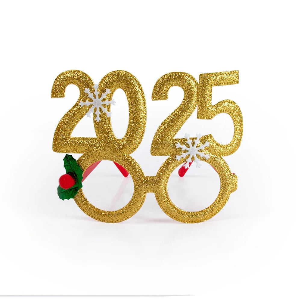 2025 New Year Glasses Happy New Year Party Photo booth Prop Christmas Ornaments kids Navidad Gifts New Year Eve Party Decoration