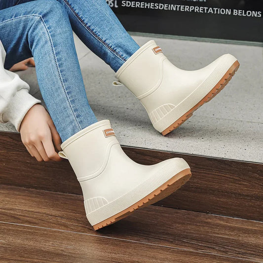 Versatile Adult Women's Rain Shoes Waterproof Non-slip Wearable Comfortable For Grocery Shopping Kitchen Use Soft Sole