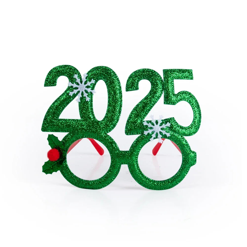 2025 New Year Glasses Happy New Year Party Photo booth Prop Christmas Ornaments kids Navidad Gifts New Year Eve Party Decoration