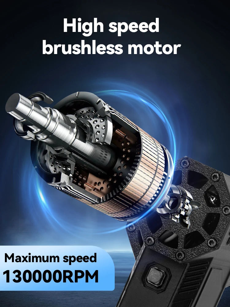 130000RPM Powerful Snow Blower High-speed Duct Fan Mini Turbo Jet Fan Handheld Brushless Motor Electric Air Blower Car Dryer