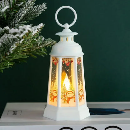 Lighted Christmas Snow Globe Lantern Battery Operated LED Night Light with Hook Christmas Tree Ornaments Gift Ideas