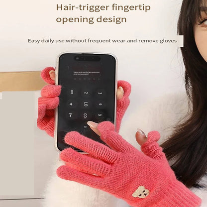 Winter Warm Knitted Gloves Full Finger Gloves Touch Phone Touch Screen Skiing Gloves Mittens Riding Work Gloves New