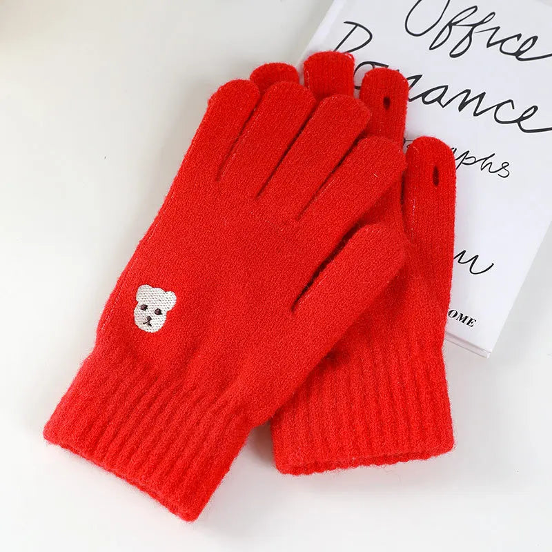 Winter Warm Knitted Gloves Full Finger Gloves Touch Phone Touch Screen Skiing Gloves Mittens Riding Work Gloves New